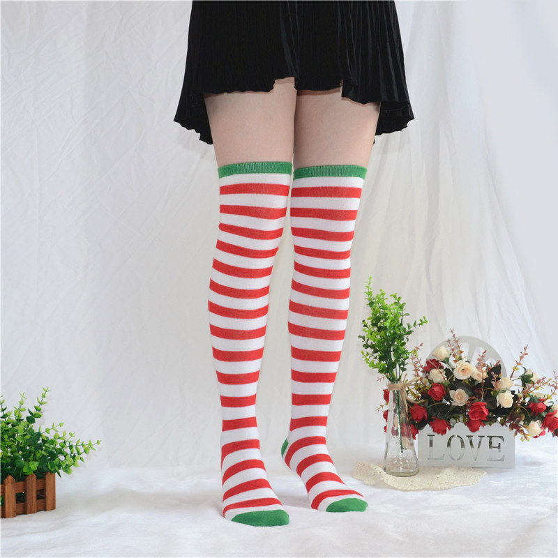 Camouflage striped stockings lady sexy Christmas performance dress with Japanese students move over knee socks Camouflage striped stockings lady sexy Christmas performance dress with Japanese students move over knee socks