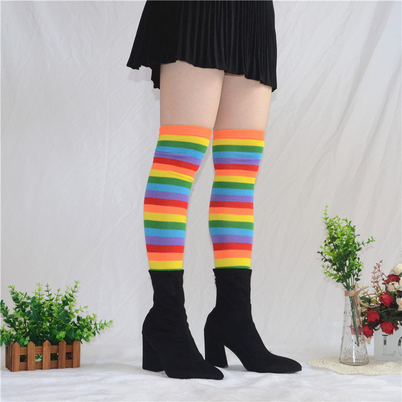Camouflage striped stockings lady sexy Christmas performance dress with Japanese students move over knee socks Camouflage striped stockings lady sexy Christmas performance dress with Japanese students move over knee socks