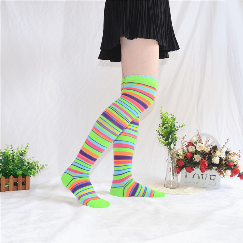 Camouflage striped stockings lady sexy Christmas performance dress with Japanese students move over knee socks Camouflage striped stockings lady sexy Christmas performance dress with Japanese students move over knee socks
