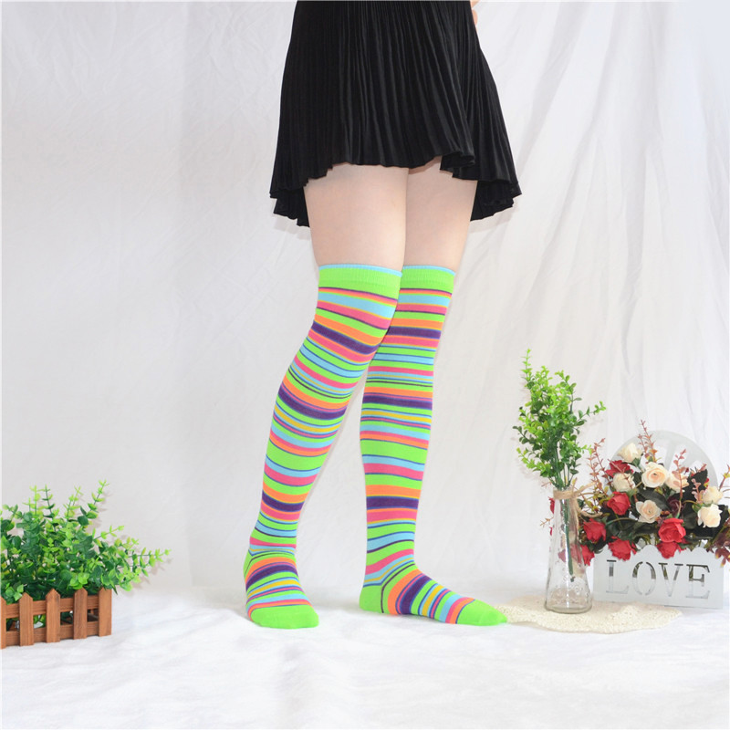 Camouflage striped stockings lady sexy Christmas performance dress with Japanese students move over knee socks Camouflage striped stockings lady sexy Christmas performance dress with Japanese students move over knee socks