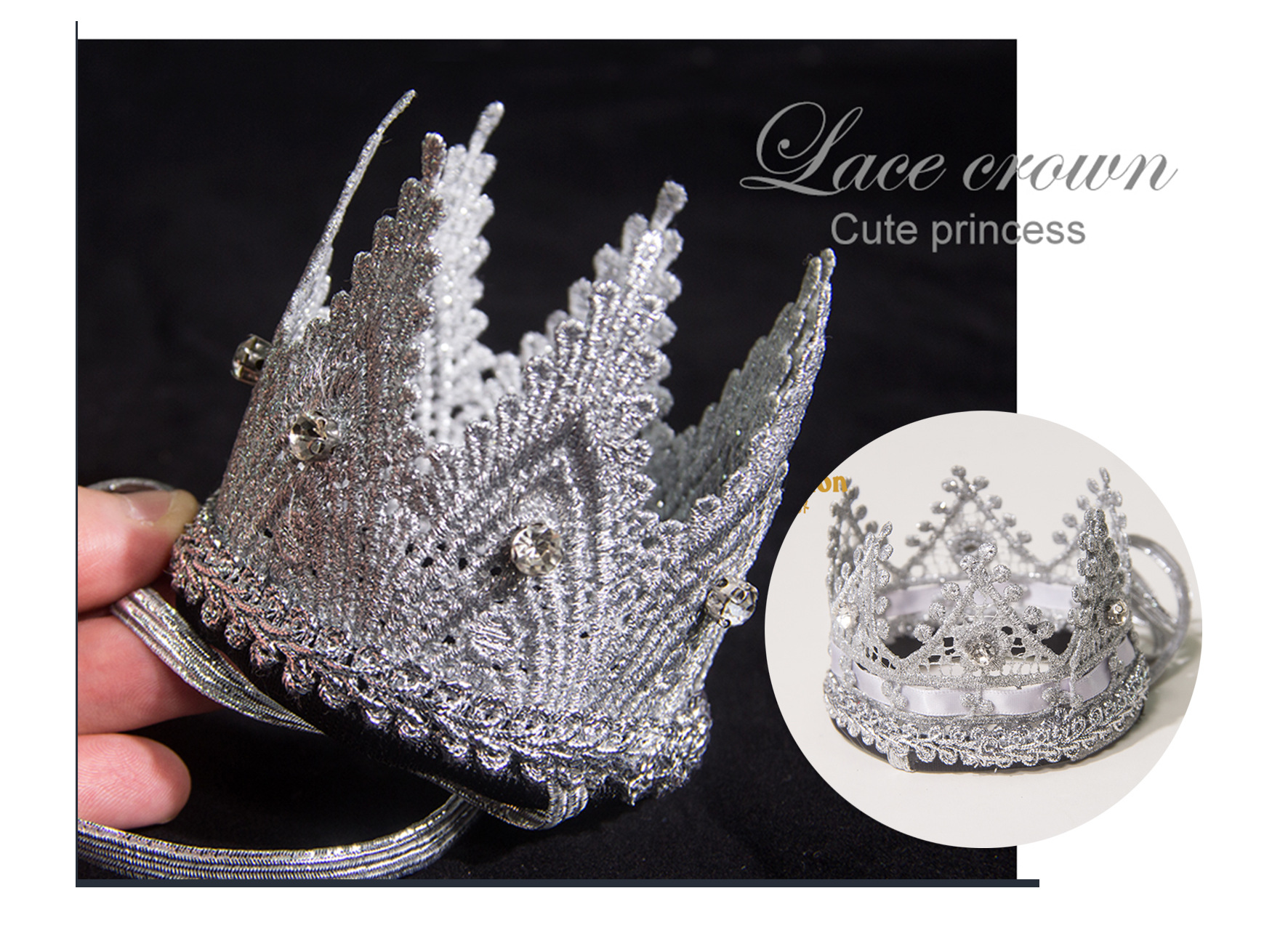 European and American New Children's Crown Hair Band Baby Hair Band Birthday Party Headdress Upgrade Can't Drop Rhinestone Hair Generation