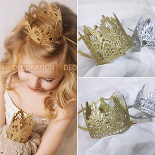 European and American New Children's Crown Hair Band Baby Hair Band Birthday Party Headdress Upgrade Can't Drop Rhinestone Hair Generation
