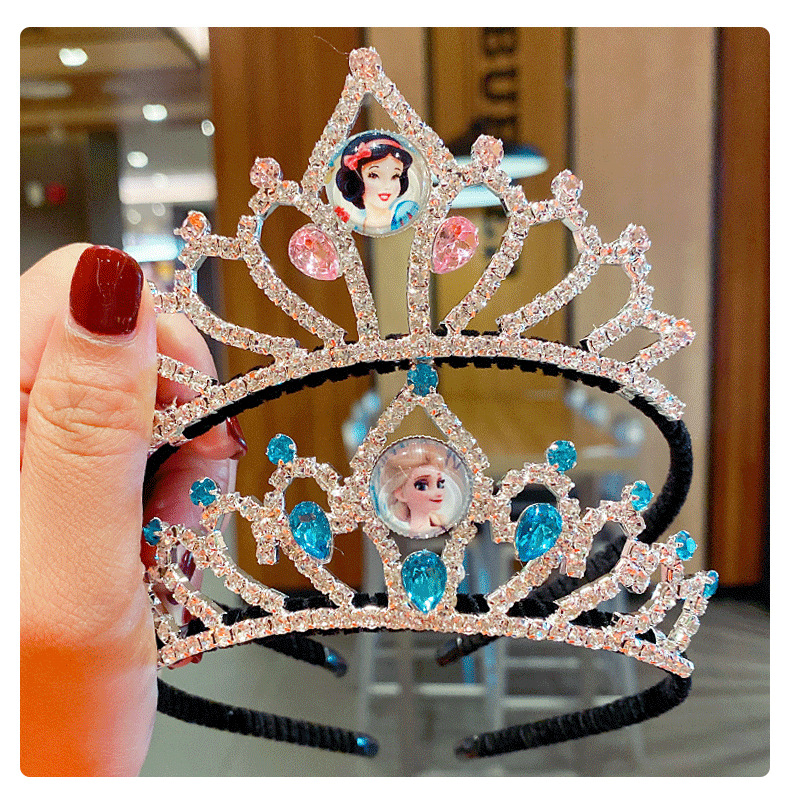 Korean Girl Crown Hair Clasp Frozen Cute Stylish Hair Accessories Retro Cartoon Young Girl Princess Birthday Headband