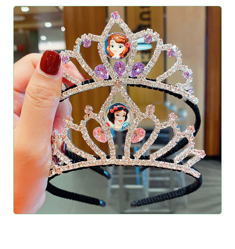 Korean Girl Crown Hair Clasp Frozen Cute Stylish Hair Accessories Retro Cartoon Young Girl Princess Birthday Headband