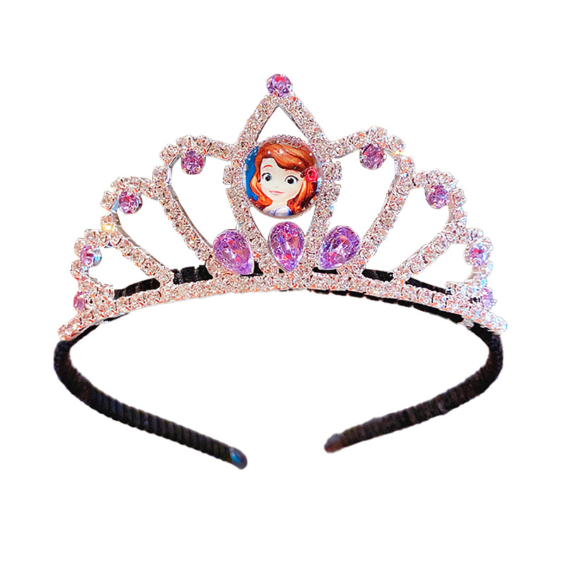 Korean Girl Crown Hair Clasp Frozen Cute Stylish Hair Accessories Retro Cartoon Young Girl Princess Birthday Headband