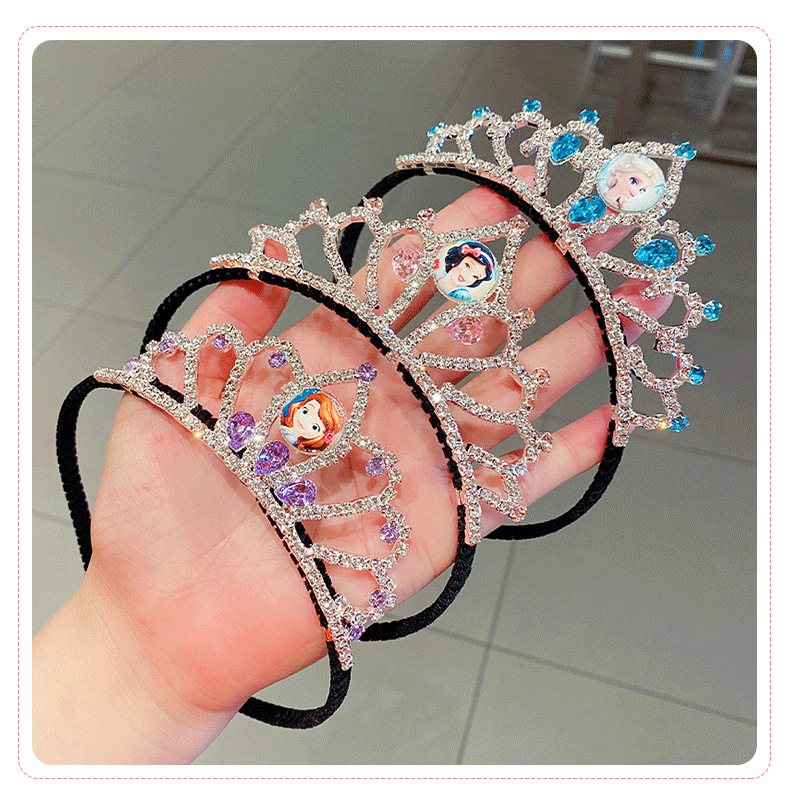 Korean Girl Crown Hair Clasp Frozen Cute Stylish Hair Accessories Retro Cartoon Young Girl Princess Birthday Headband