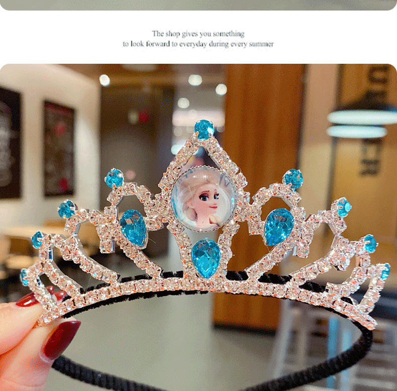 Korean Girl Crown Hair Clasp Frozen Cute Stylish Hair Accessories Retro Cartoon Young Girl Princess Birthday Headband