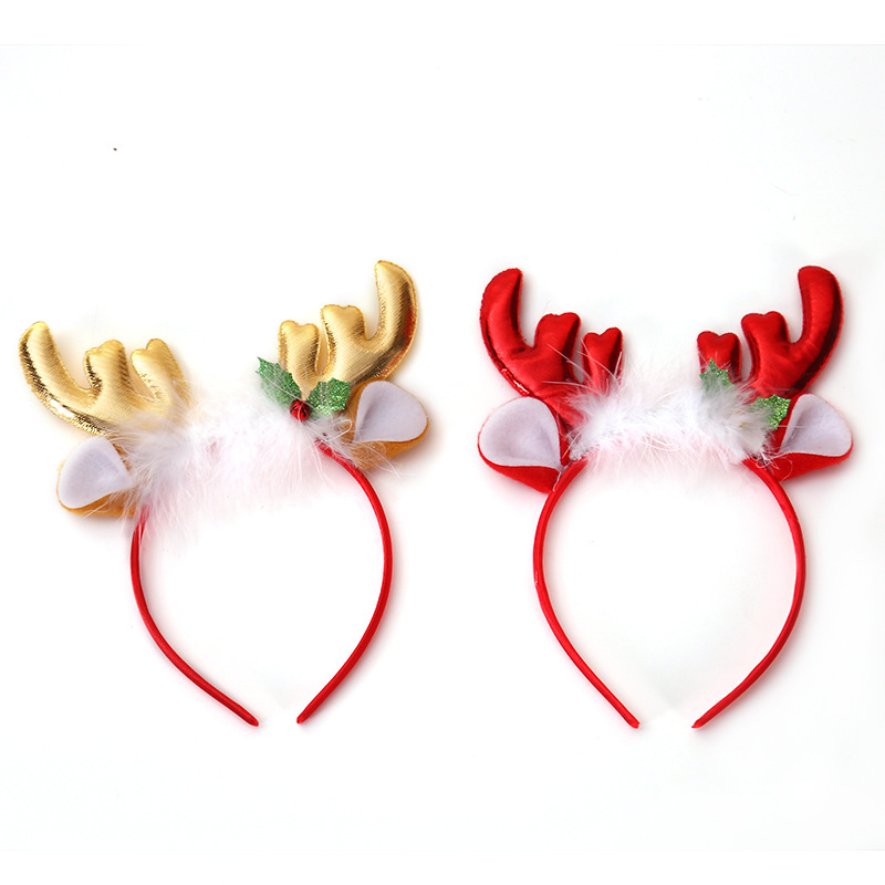 Christmas Decorations Fluff Antlers Bell Head Buckle Headband Headband Head Ornaments Children&#039;s Party Party Party Dress up