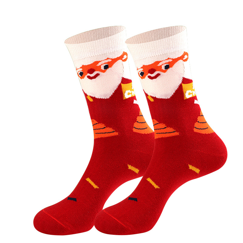 Langsha Christmas Socks Women&#039;s Mid-Calf Length Sock Autumn and Winter Cute Cartoon Stockings Christmas Gift Box Thick Cotton Socks