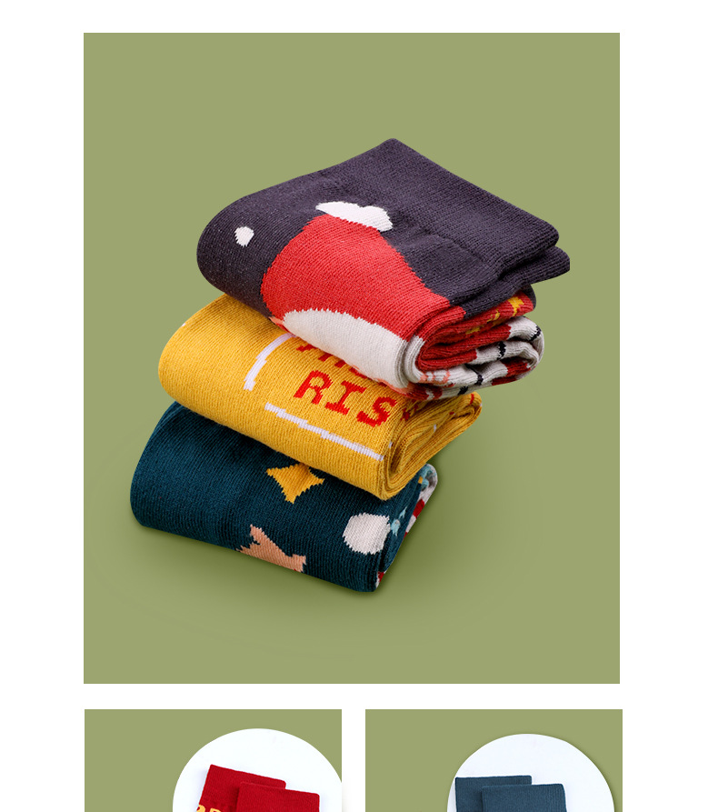 Langsha Christmas Socks Women's Mid-Calf Length Sock Autumn and Winter Cute Cartoon Stockings Christmas Gift Box Thick Cotton Socks