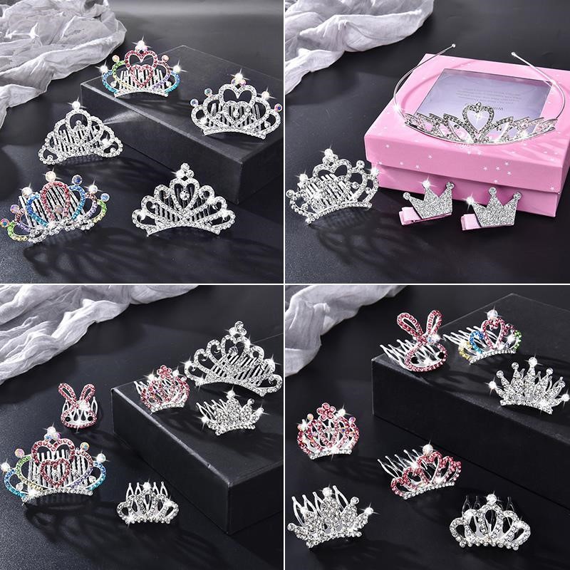 Crown Children&#039;s 2021 New Headdress Princess Birthday Performance Crown Hair Accessory Hairpin Girl Bangs Small Hair Comb