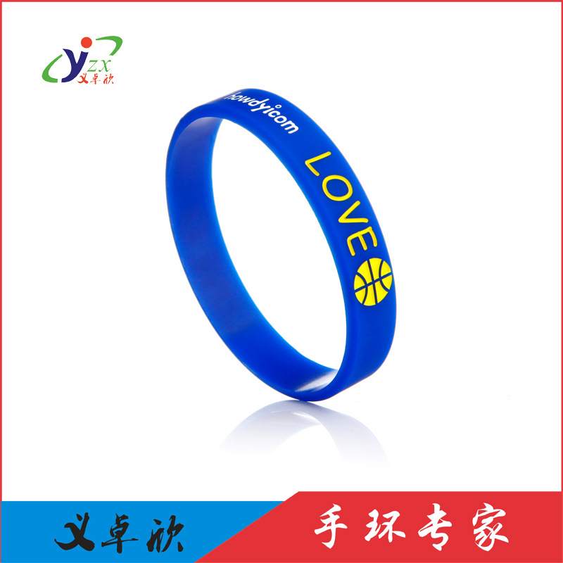 Silicone Bracelet Concave Printing Luminous Rubber Bracelet Manufacturer Basketball Sports Convex Recognition Wristband