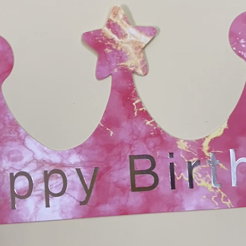 Crown Children Adult Birthday Paper Cap Gradient Pink Star Cap Birthday Party in Stock Wholesale