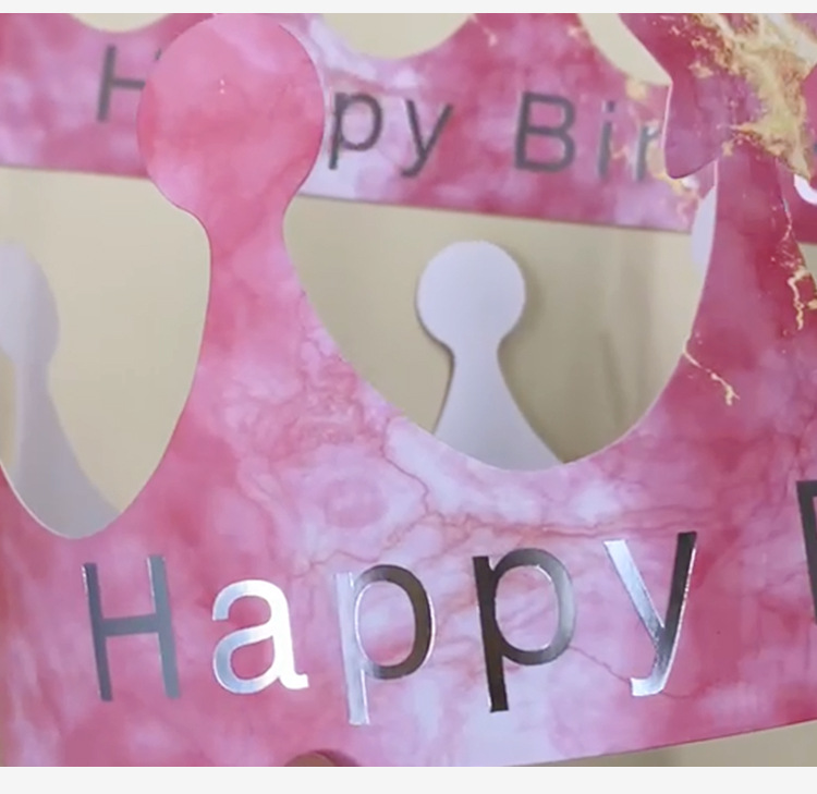 Crown Children Adult Birthday Paper Cap Gradient Pink Star Cap Birthday Party in Stock Wholesale