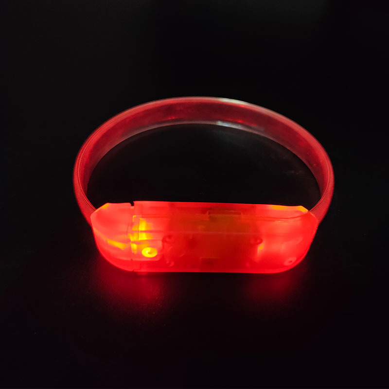 LED Luminous Hand Ring Wristband Party Annual Meeting Cheering Props Transparent TPU Voice-Activated Flash Bracelet Wholesale