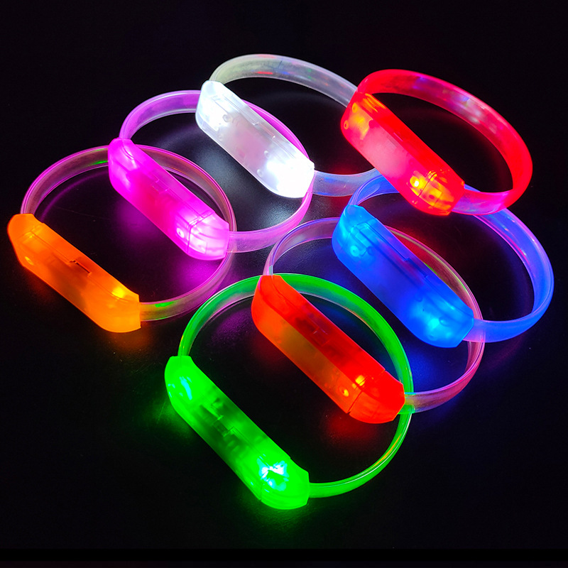 LED Luminous Hand Ring Wristband Party Annual Meeting Cheering Props Transparent TPU Voice-Activated Flash Bracelet Wholesale