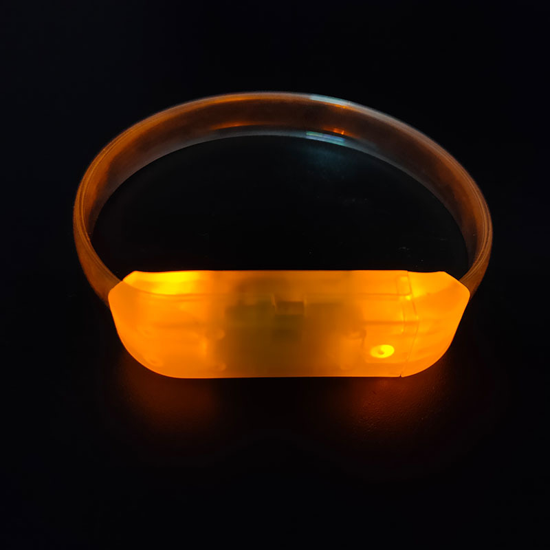 LED Luminous Hand Ring Wristband Party Annual Meeting Cheering Props Transparent TPU Voice-Activated Flash Bracelet Wholesale
