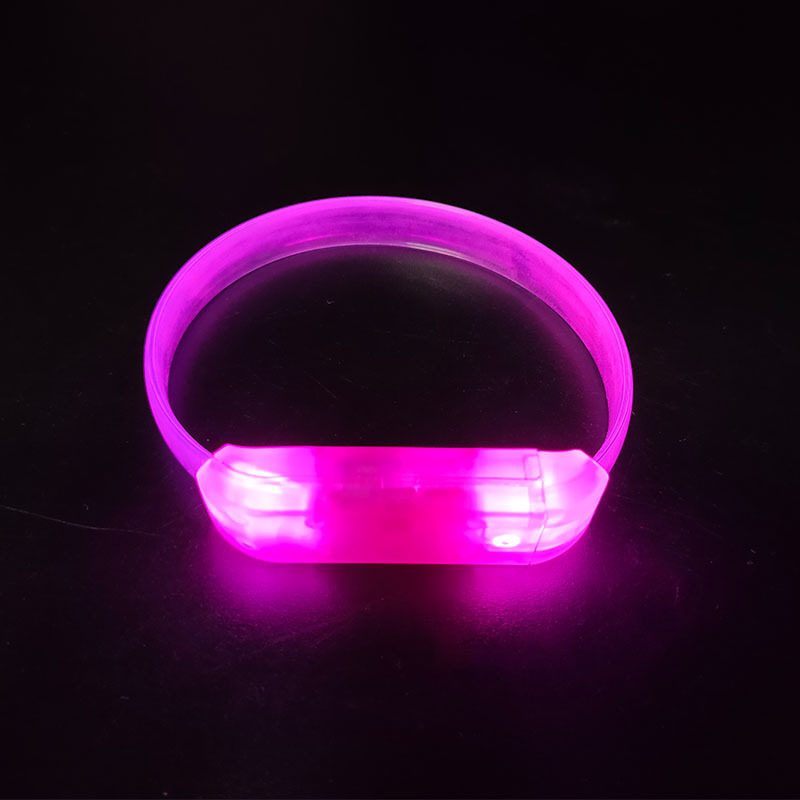 LED Luminous Hand Ring Wristband Party Annual Meeting Cheering Props Transparent TPU Voice-Activated Flash Bracelet Wholesale
