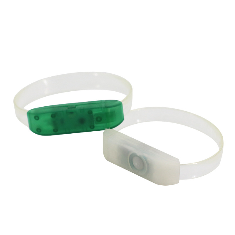 LED Luminous Hand Ring Wristband Party Annual Meeting Cheering Props Transparent TPU Voice-Activated Flash Bracelet Wholesale