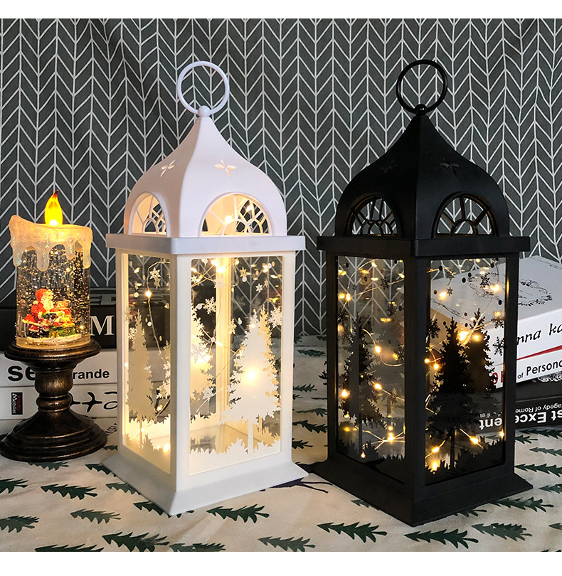 Christmas Luminescent Lamp Ornaments Luminous Portable Storm Lantern Bar Showcase Restaurant Shopping Mall Decoration Dress up Props Wholesale