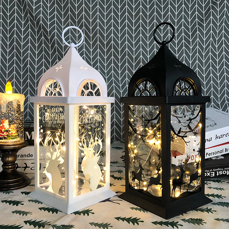 Christmas Luminescent Lamp Ornaments Luminous Portable Storm Lantern Bar Showcase Restaurant Shopping Mall Decoration Dress up Props Wholesale