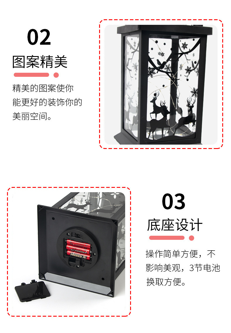 Christmas Luminescent Lamp Ornaments Luminous Portable Storm Lantern Bar Showcase Restaurant Shopping Mall Decoration Dress up Props Wholesale Christmas Luminescent Lamp Ornaments Luminous Portable Storm Lantern Bar Showcase Restaurant Shopping Mall Decoration Dress up Props Wholesale