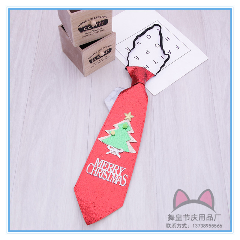 Christmas Decorations Tie Bow Tie Personalized Cartoon Christmas Tree Red Necktie Accessories Holiday Dress up