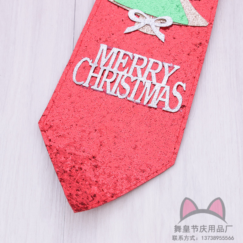 Christmas Decorations Tie Bow Tie Personalized Cartoon Christmas Tree Red Necktie Accessories Holiday Dress up