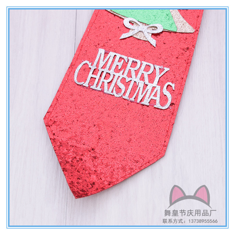 Christmas Decorations Tie Bow Tie Personalized Cartoon Christmas Tree Red Necktie Accessories Holiday Dress up