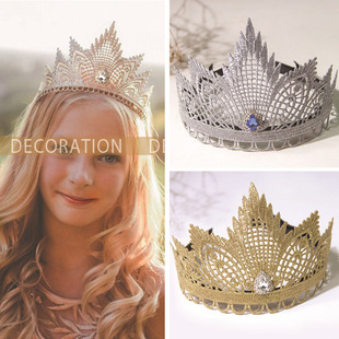 European and American New Children's Crown Hair Band Baby Hair Band Birthday Party Headdress Upgrade Can't Drop Rhinestone Hair Generation European and American New Children's Crown Hair Band Baby Hair Band Birthday Party Headdress Upgrade Can't Drop Rhinestone Hair Generation