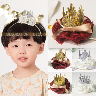 European and American New Children's Crown Hair Band Baby Hair Band Birthday Party Headdress Upgrade Can't Drop Rhinestone Hair Generation European and American New Children's Crown Hair Band Baby Hair Band Birthday Party Headdress Upgrade Can't Drop Rhinestone Hair Generation