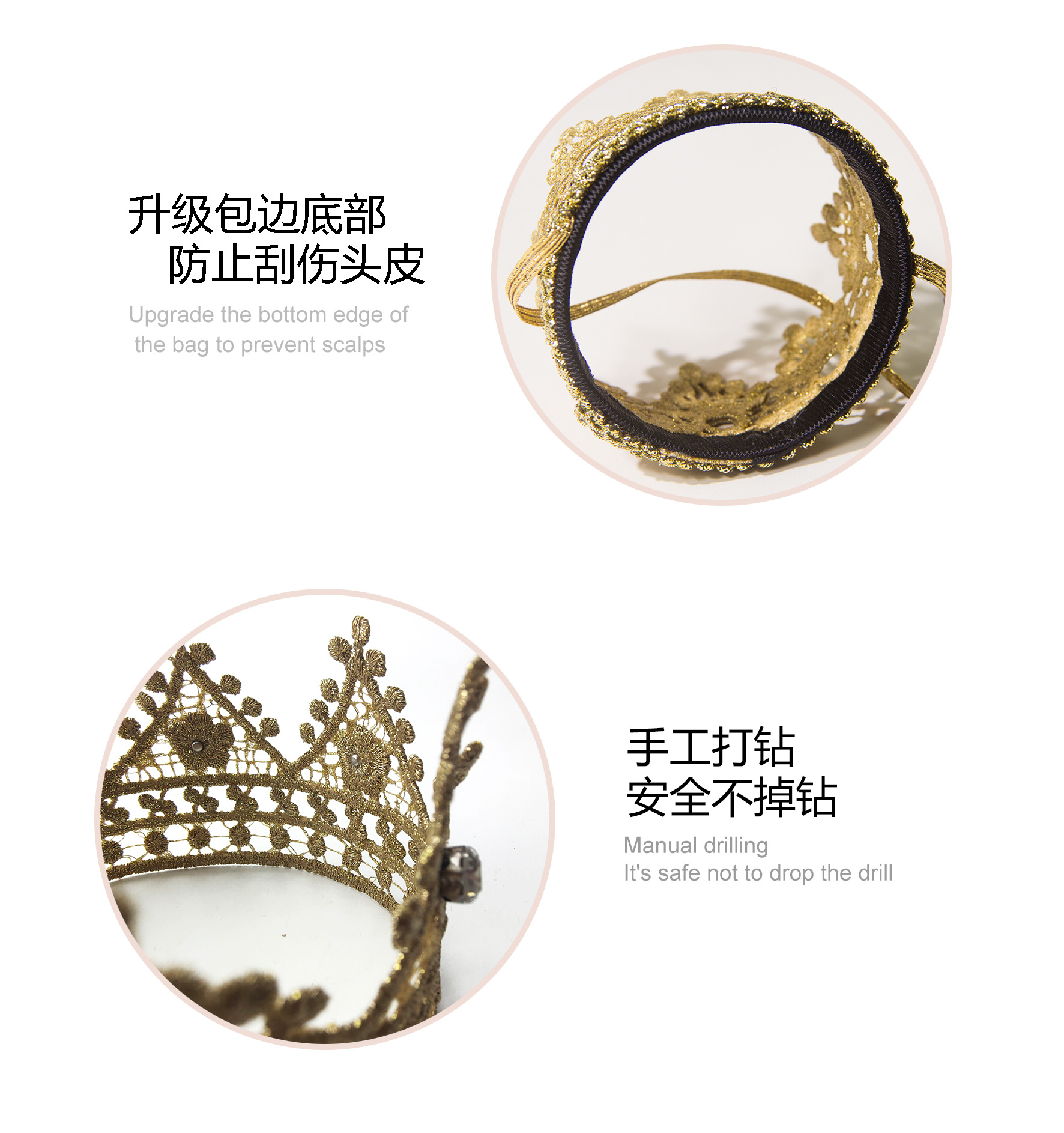 European and American New Children's Crown Hair Band Baby Hair Band Birthday Party Headdress Upgrade Can't Drop Rhinestone Hair Generation European and American New Children's Crown Hair Band Baby Hair Band Birthday Party Headdress Upgrade Can't Drop Rhinestone Hair Generation