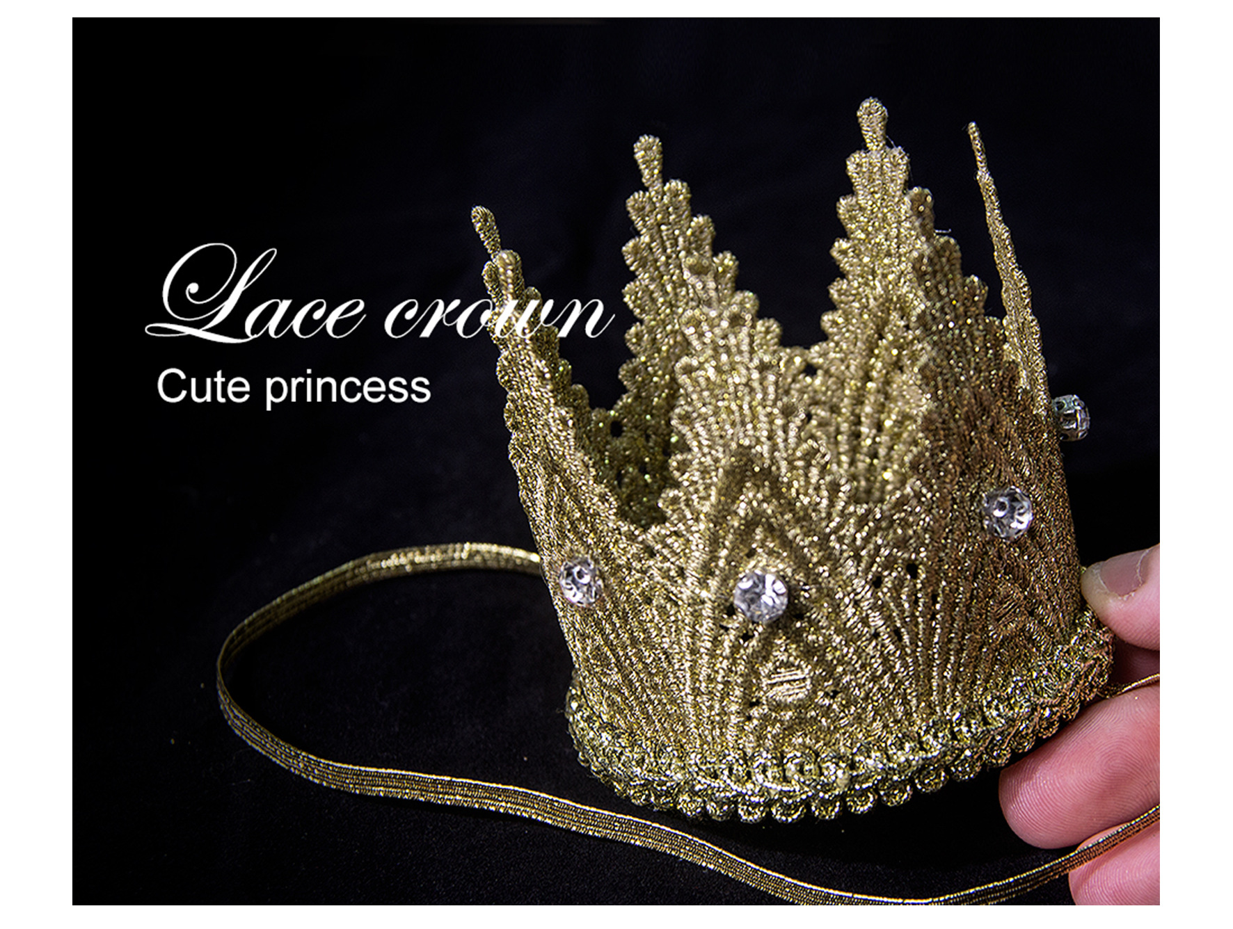 European and American New Children's Crown Hair Band Baby Hair Band Birthday Party Headdress Upgrade Can't Drop Rhinestone Hair Generation European and American New Children's Crown Hair Band Baby Hair Band Birthday Party Headdress Upgrade Can't Drop Rhinestone Hair Generation