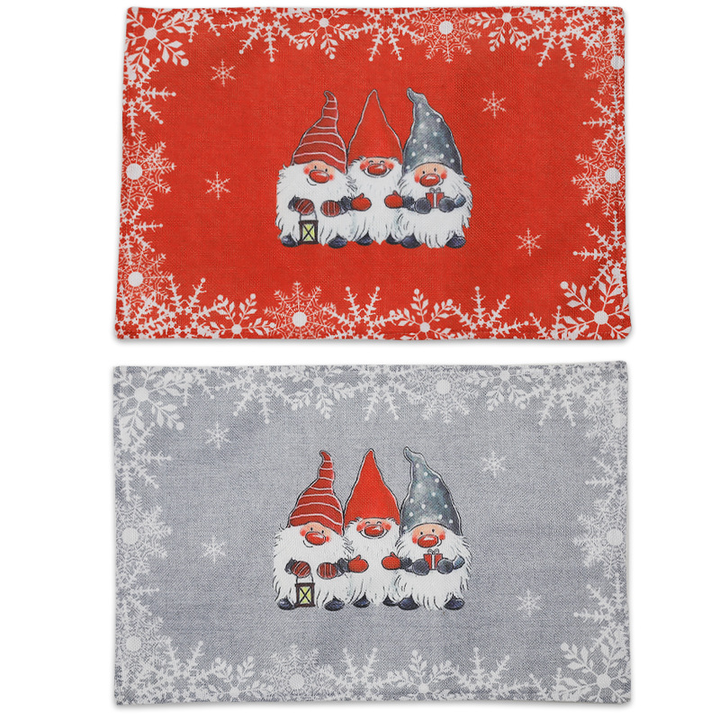 New Christmas Decorations European and American Style Cartoon Forester Placemat Holiday Hotel Home Restaurant Tableware Dress up