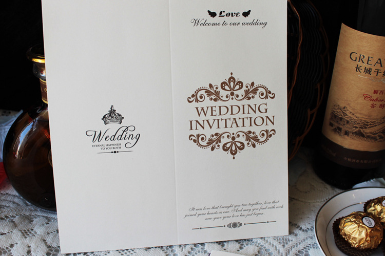 European red and purple crown wedding invitation CARDS wholesale customization