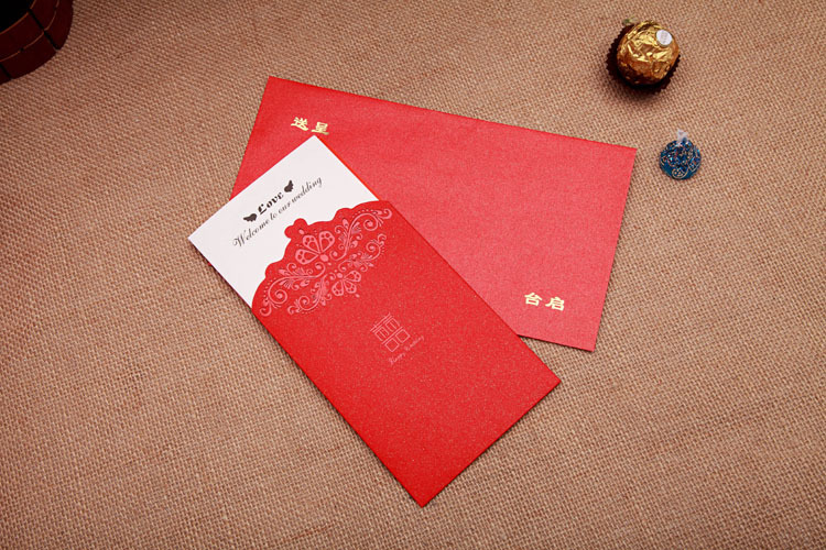 European red and purple crown wedding invitation CARDS wholesale customization
