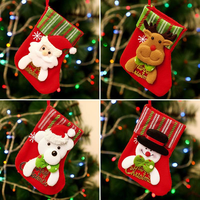 Christmas Gift Socks Adult Christmas Children Candy Socks Christmas Tree Hanging Decoration Scene Dress up Home Party Decoration