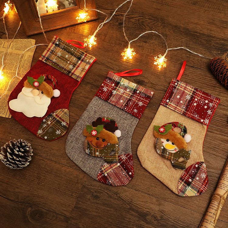 Christmas Gift Socks Adult Christmas Children Candy Socks Christmas Tree Hanging Decoration Scene Dress up Home Party Decoration