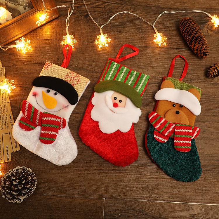 Christmas Gift Socks Adult Christmas Children Candy Socks Christmas Tree Hanging Decoration Scene Dress up Home Party Decoration