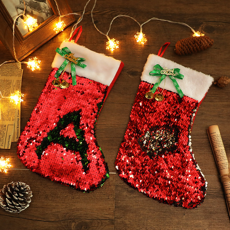 Christmas Gift Socks Adult Christmas Children Candy Socks Christmas Tree Hanging Decoration Scene Dress up Home Party Decoration