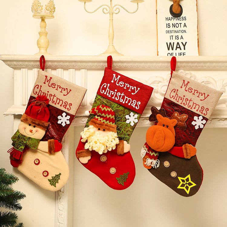 Christmas Gift Socks Adult Christmas Children Candy Socks Christmas Tree Hanging Decoration Scene Dress up Home Party Decoration