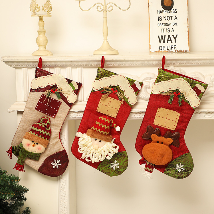 Christmas Gift Socks Adult Christmas Children Candy Socks Christmas Tree Hanging Decoration Scene Dress up Home Party Decoration
