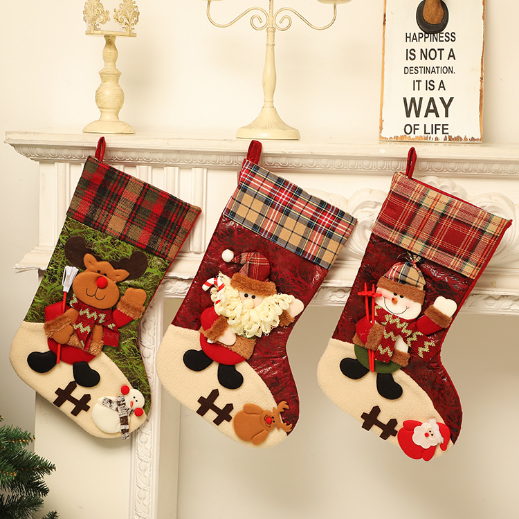 Christmas Gift Socks Adult Christmas Children Candy Socks Christmas Tree Hanging Decoration Scene Dress up Home Party Decoration