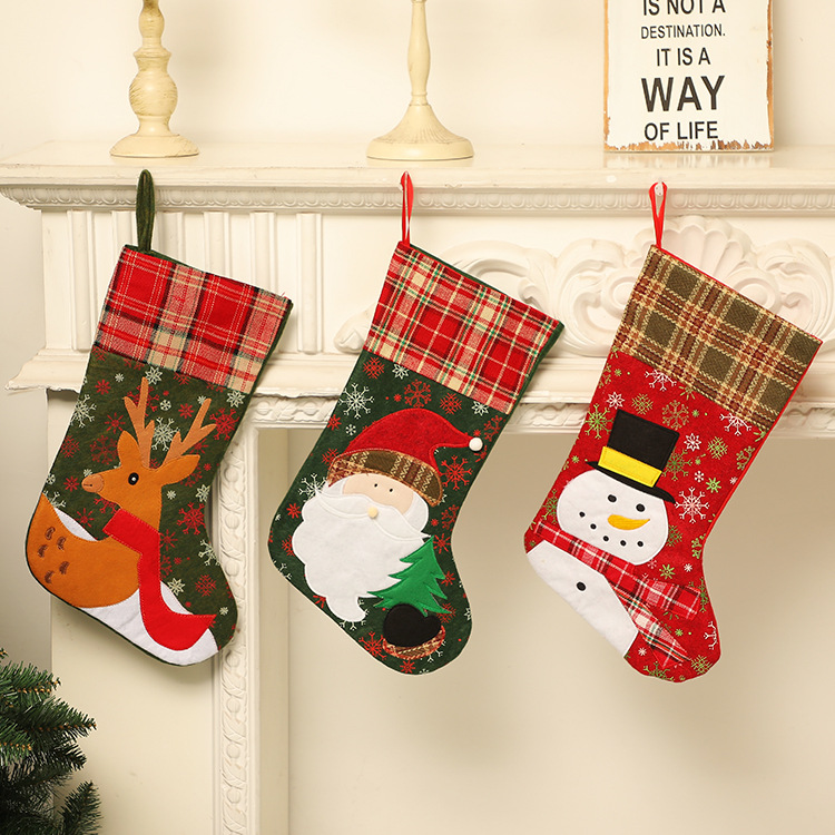 Christmas Gift Socks Adult Christmas Children Candy Socks Christmas Tree Hanging Decoration Scene Dress up Home Party Decoration