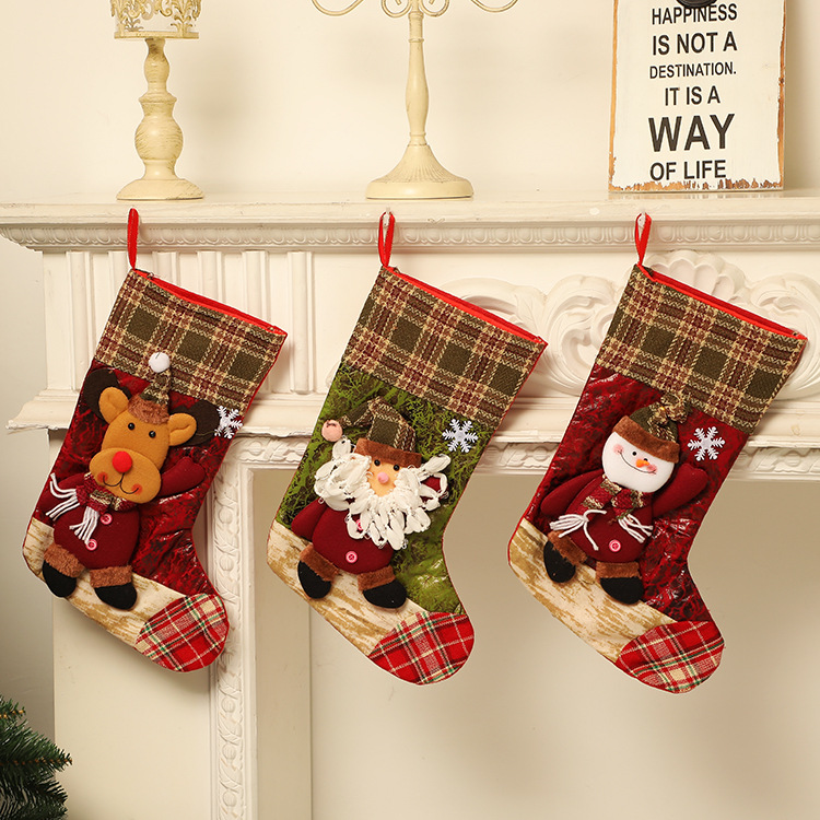 Christmas Gift Socks Adult Christmas Children Candy Socks Christmas Tree Hanging Decoration Scene Dress up Home Party Decoration