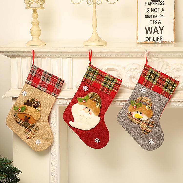 Christmas Gift Socks Adult Christmas Children Candy Socks Christmas Tree Hanging Decoration Scene Dress up Home Party Decoration