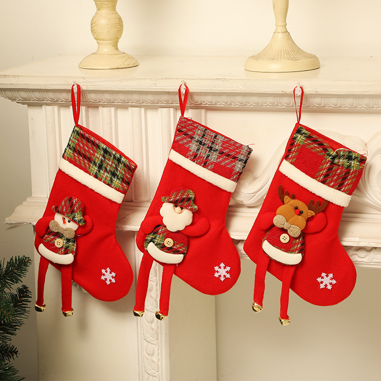 Christmas Gift Socks Adult Christmas Children Candy Socks Christmas Tree Hanging Decoration Scene Dress up Home Party Decoration