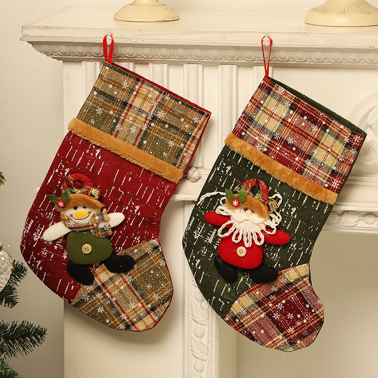 Christmas Gift Socks Adult Christmas Children Candy Socks Christmas Tree Hanging Decoration Scene Dress up Home Party Decoration