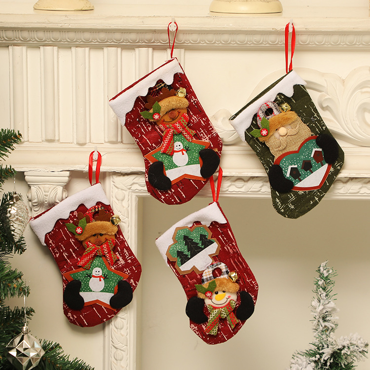 Christmas Gift Socks Adult Christmas Children Candy Socks Christmas Tree Hanging Decoration Scene Dress up Home Party Decoration