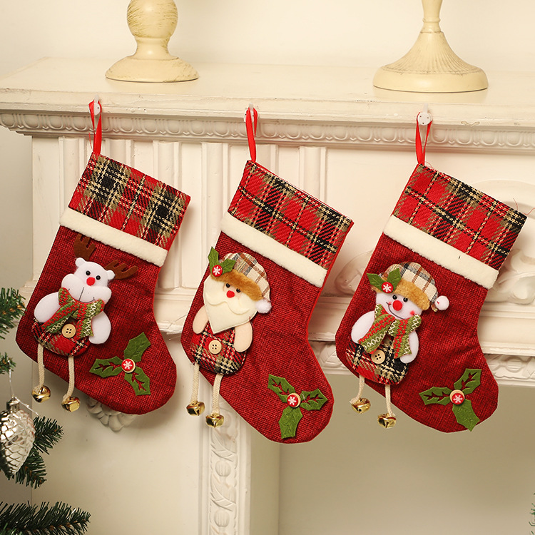 Christmas Gift Socks Adult Christmas Children Candy Socks Christmas Tree Hanging Decoration Scene Dress up Home Party Decoration